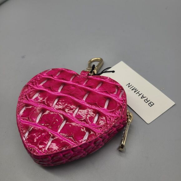 NWT Brahmin Heart Pouch Pink Affection Wallet Clip Coin Purse - Picture 10 of 10